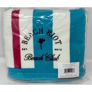 Beach Riot Beach Club Towel BLUE STRIPE Fabfitfun New 30"x68"
